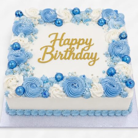 Customised Rectangular Cake (Blue Colour )