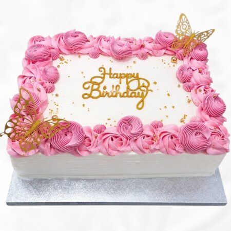Customised Rectangular Cake (Pink Colour)