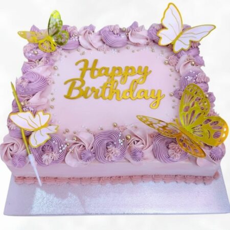 Customised Rectangular Cake (Purple Colour)